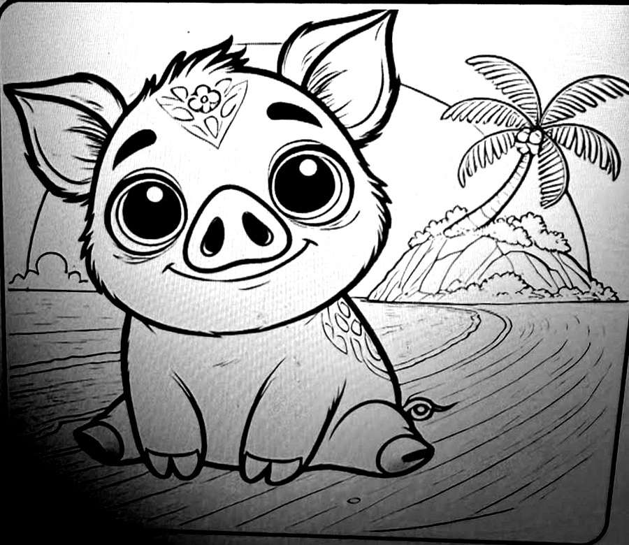 Desenho para colorir: O fofinho Pua