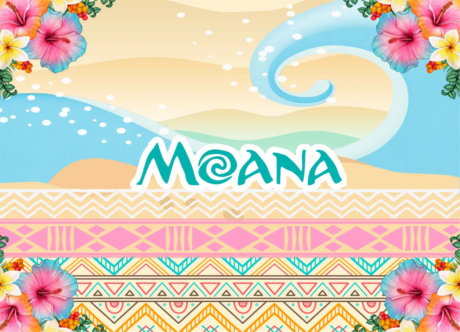 Arte tropical da capa Moana