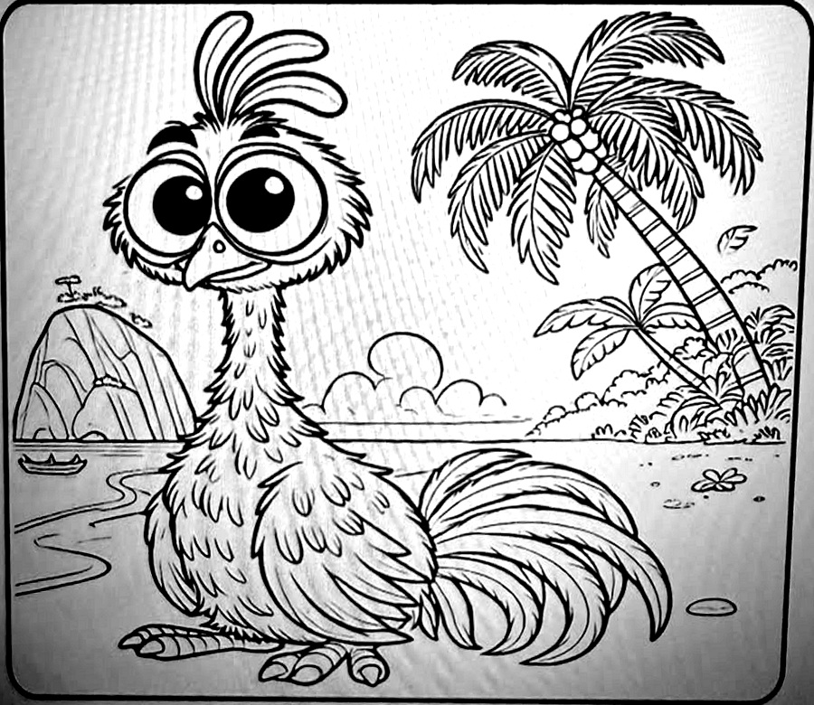 Desenho para colorir: O divertido Hei Hei